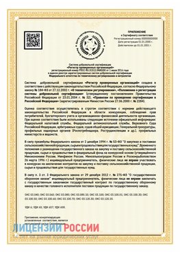Приложение к сертификату для ИП Прохоровка Сертификат СТО 03.080.02033720.1-2020